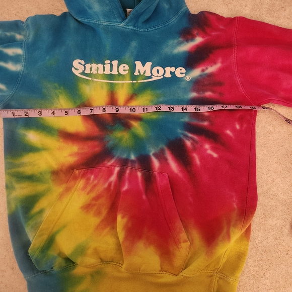 Smile More Tie-Dye Hoodie (Boys 10/12 Med) and Blue Tank Top (Womens xxs) Set - Picture 4 of 8